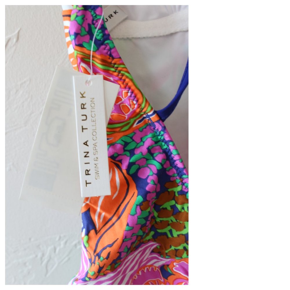 Trina Turk Tropic Escape V Plunge One Piece Swim - Picture 8 of 9